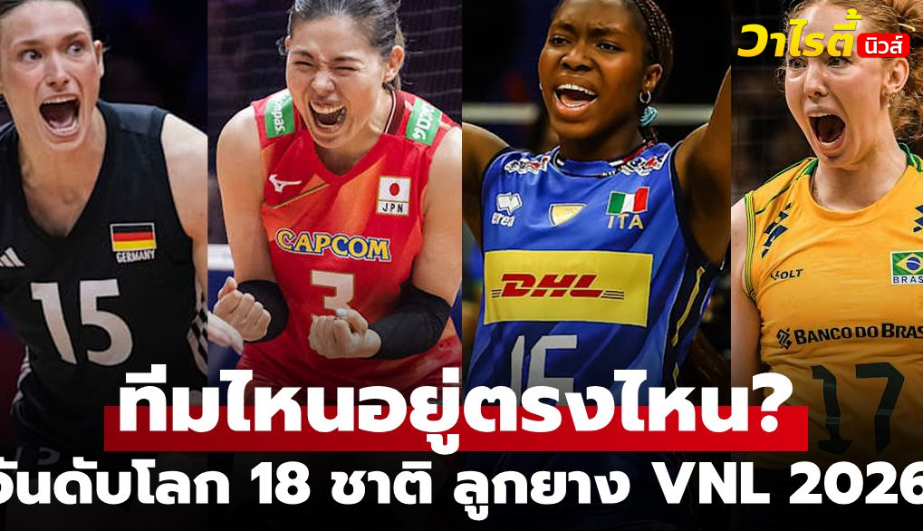 FIVB ประกาศอันดับโลกวอลเลย์บอลหญิง 18 ชาติ หลังจบเนชันส์ลีก 2026 สัปดาห์แรก
